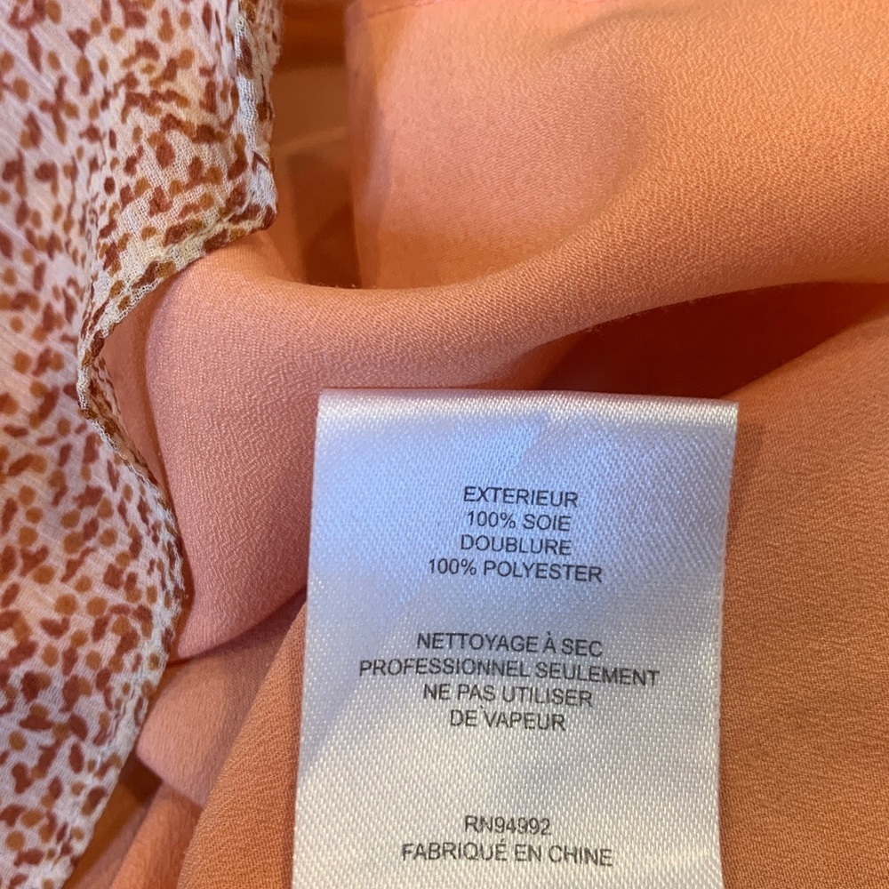 Jonathan Simkhai Peach Short Sleeve Silk Blouse Women’s Medium - Picture 7 of 9